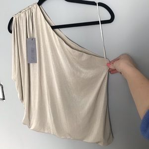 One-shoulder Shimmer Top